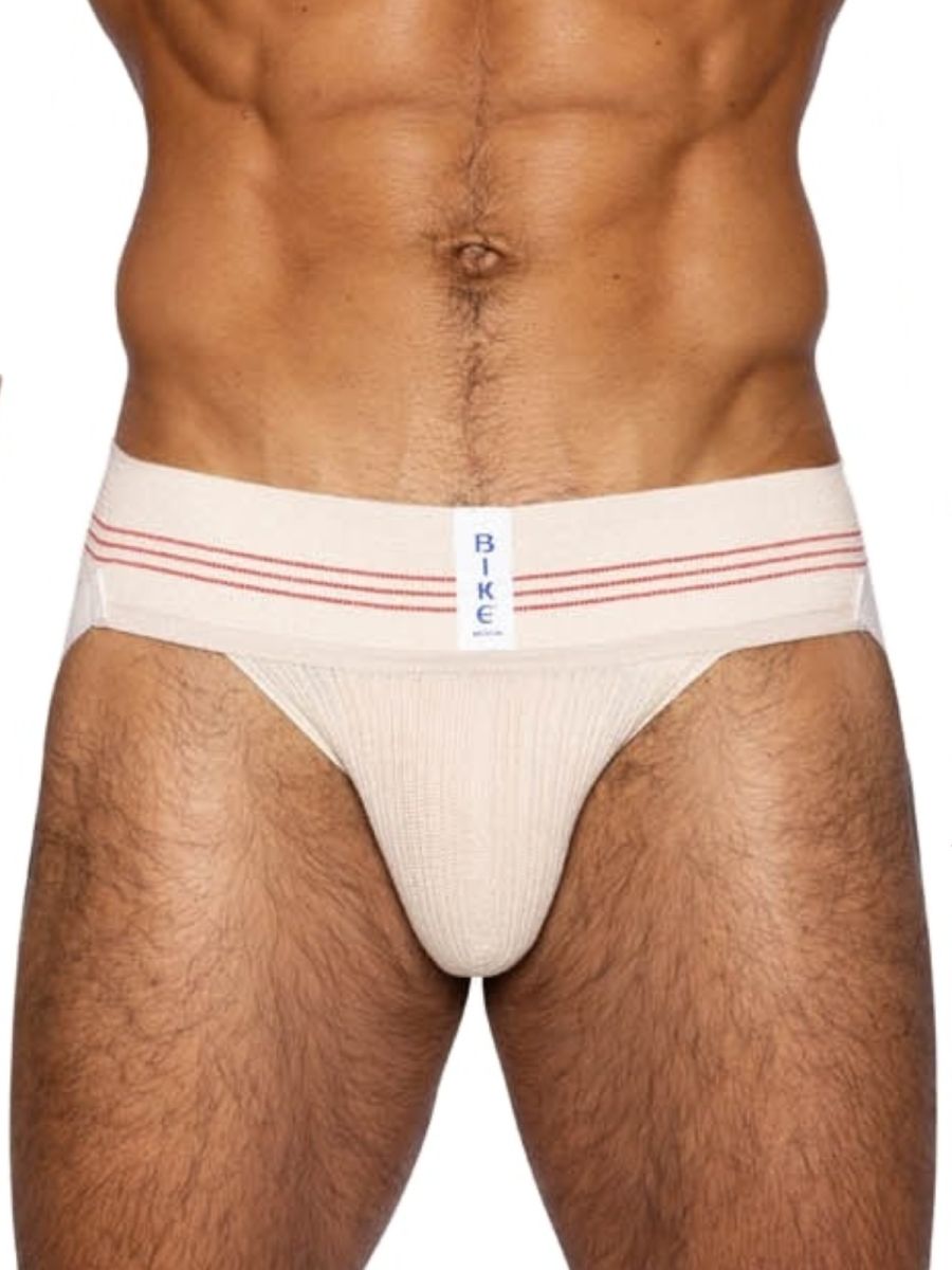 BIKE Athletic Men's Underwear BAS333 Classic Retro: 1980s Jockstrap in Vintage Cream Color Vintage Cream