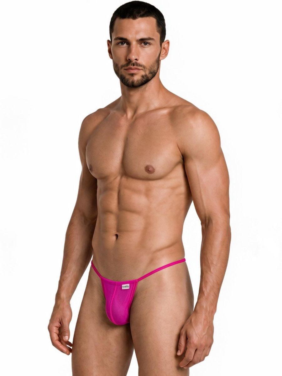 CandyMan 9586 Men's Underwear Mini G-String Color Magenta Mesh