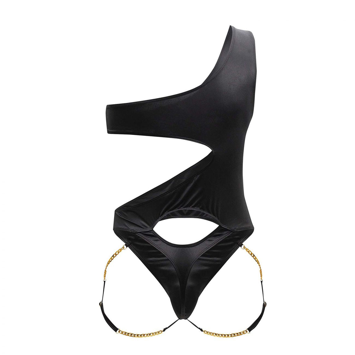 CandyMan Men's Underwear 99597X One Shoulder Bodysuit Color Black
