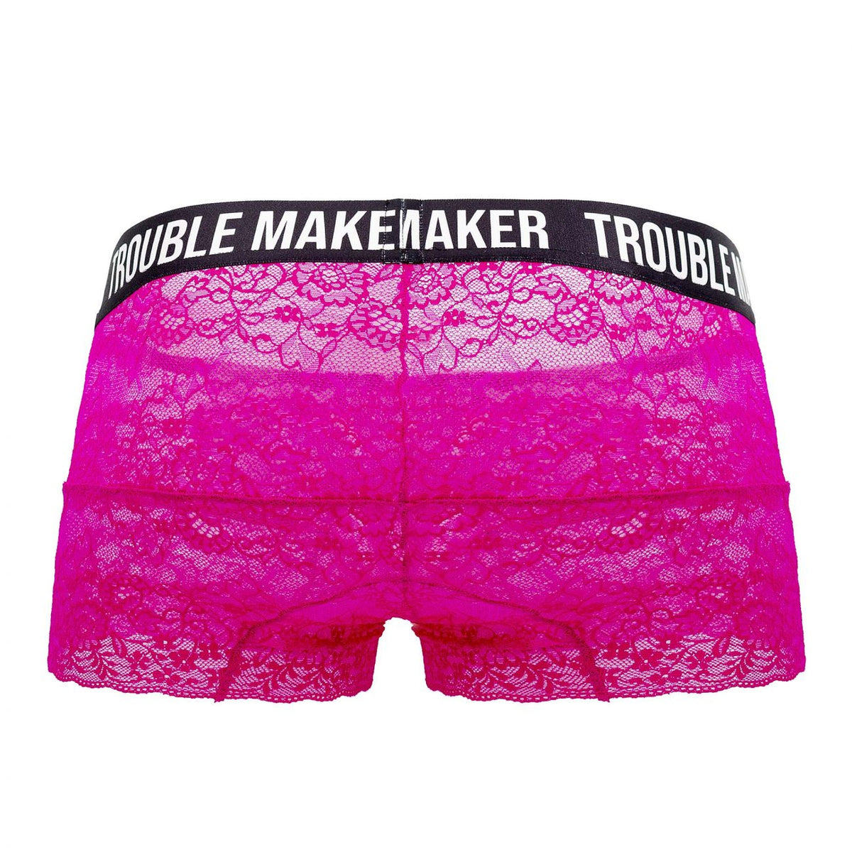CandyMan Men's Underwear 99616X Trouble Maker Lace Trunks Color Pink