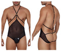 CandyMan Men's Underwear 99662X Tulle Bodysuit Color Black