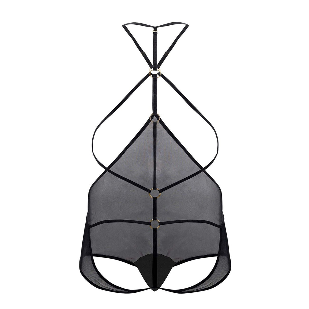 CandyMan Men's Underwear 99662X Tulle Bodysuit Color Black