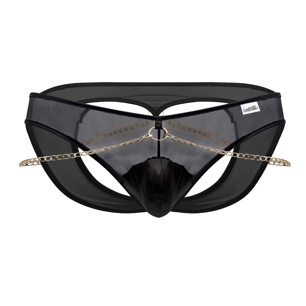 CandyMan Men's Underwear 99672X Chain Jock Briefs Color Black