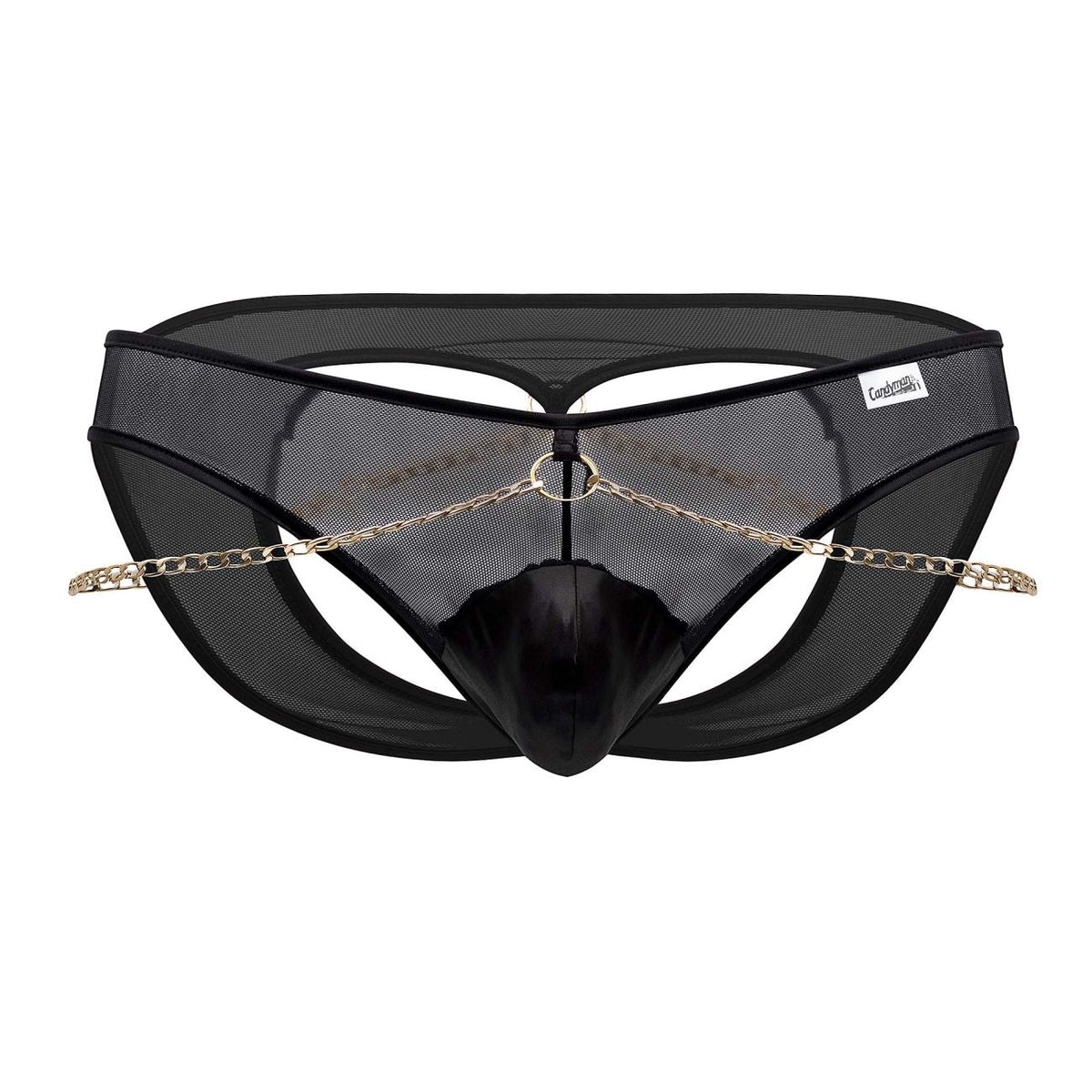 CandyMan Men's Underwear 99672X Chain Jock Briefs Color Black