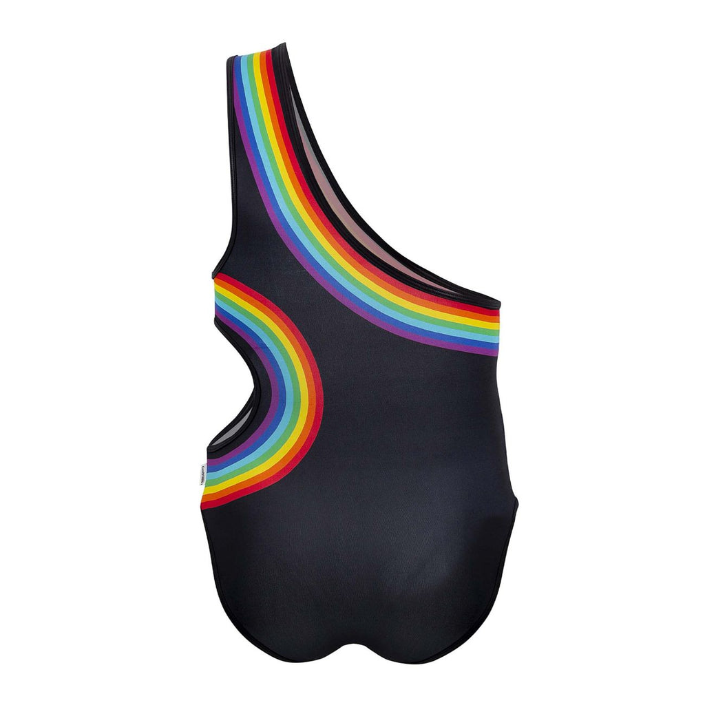 CandyMan Men's Underwear 99702X Rainbow Bodysuit Color Black