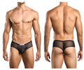 JUSTIN+SIMON Men's Underwear XSJ22 Cheek Briefs Color Black Mesh