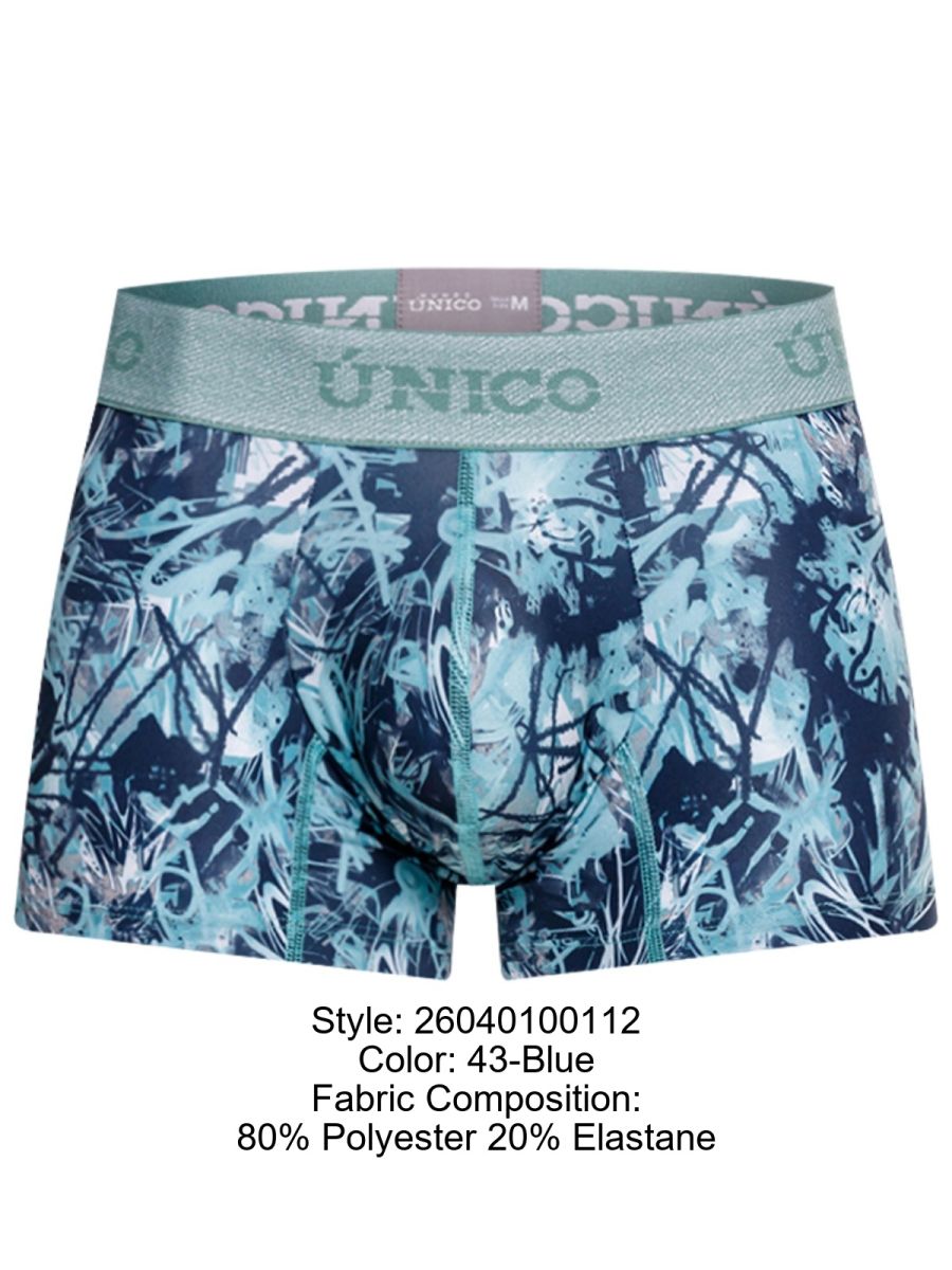 Mundo Unico Men's Underwear 26040100112 Tags Trunks Color 43-Blue