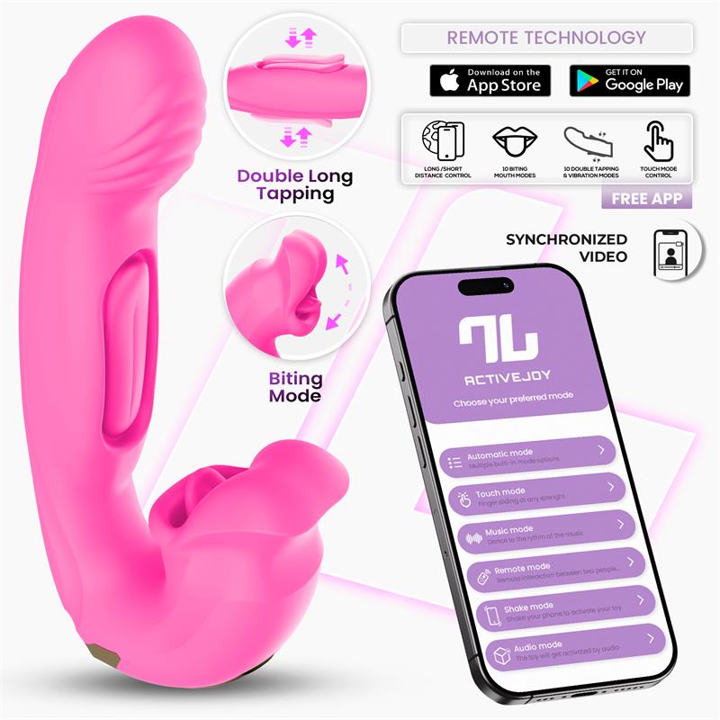 INTOYOU APP SERIES - BIMBY VIBRADOR CON MORDISQUEO Y LENGUA DOBLE TAPPING CON APP