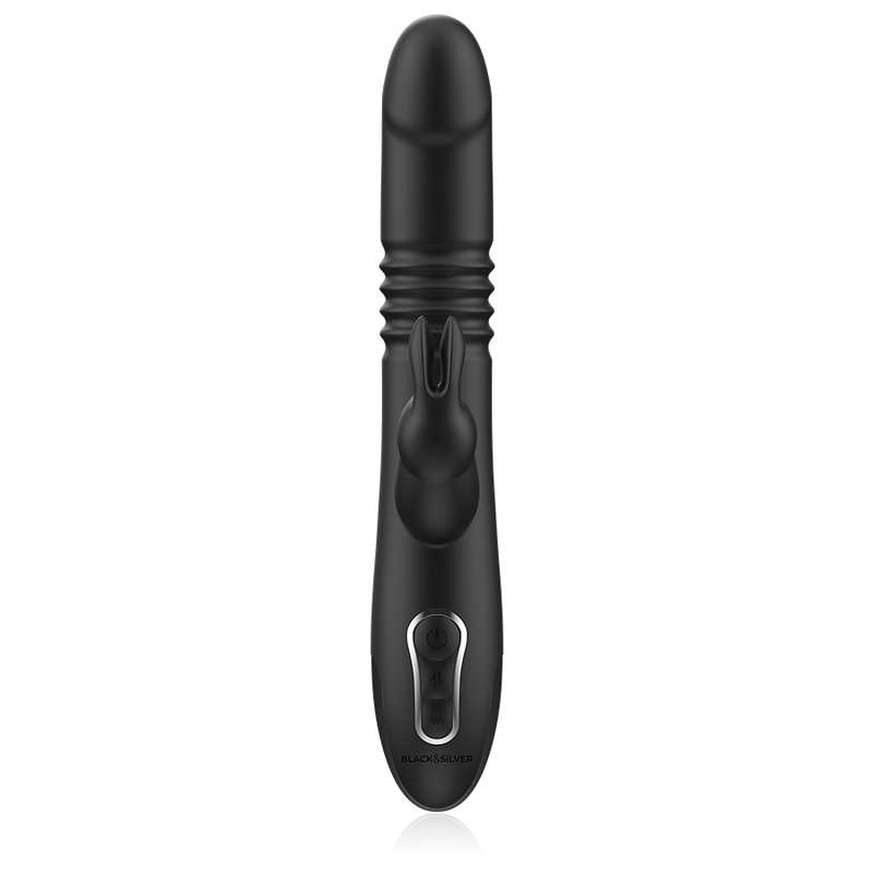 BLACK&SILVER - KENJI VIBRADOR RABBIT UP & DOWN + MANDO CONTROL REMOTO WATCHME