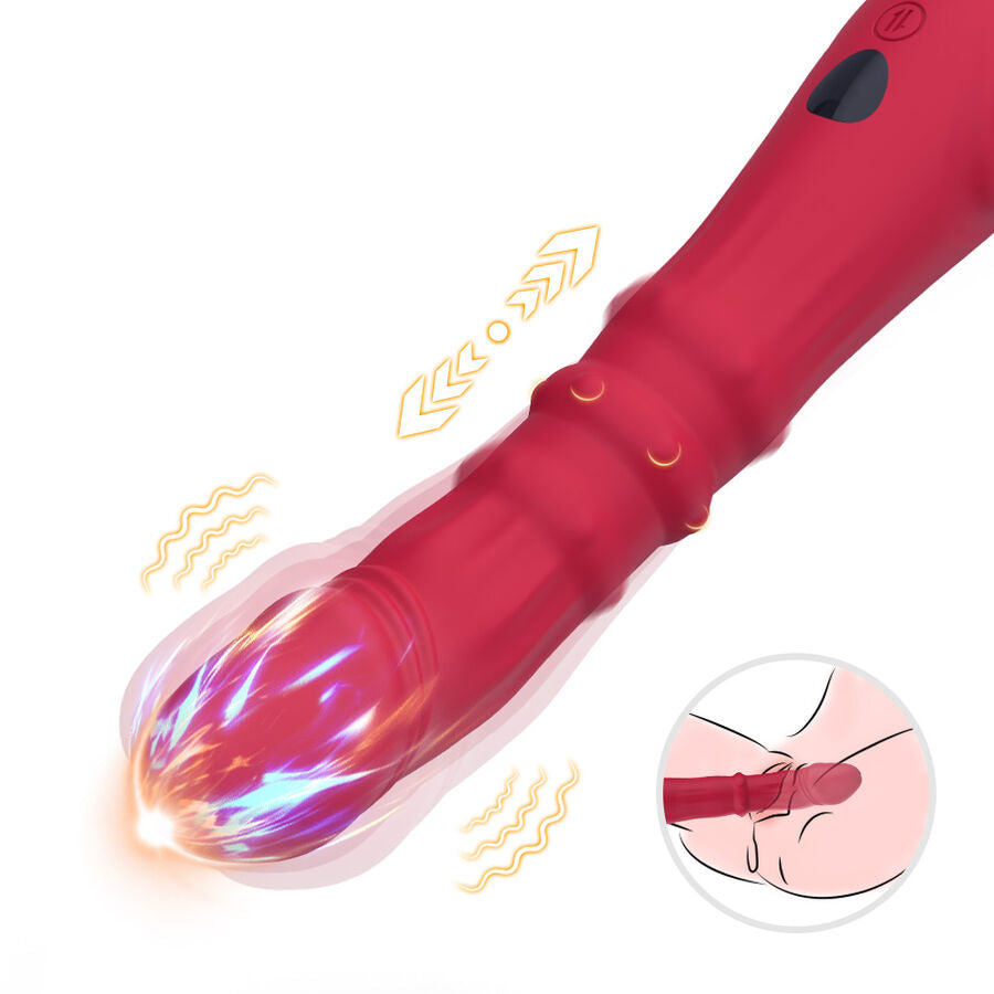 ARMONY - DILDO VIBRADOR ESTIMULADOR PUNTO A TERMOAJUSTABLE ROJO