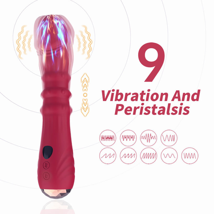 ARMONY - DILDO VIBRADOR ESTIMULADOR PUNTO A TERMOAJUSTABLE ROJO