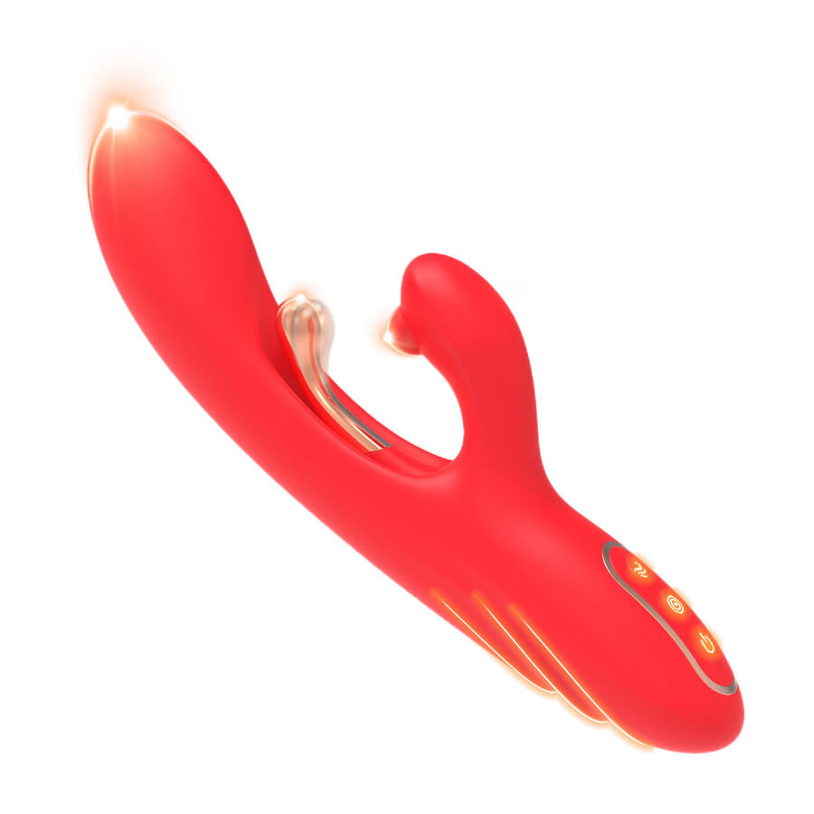 ARMONY - VIBRADOR ESTIMULADOR PUNTO G Y CLÍTORIS CON LENGUA OSCILANTE ROJO