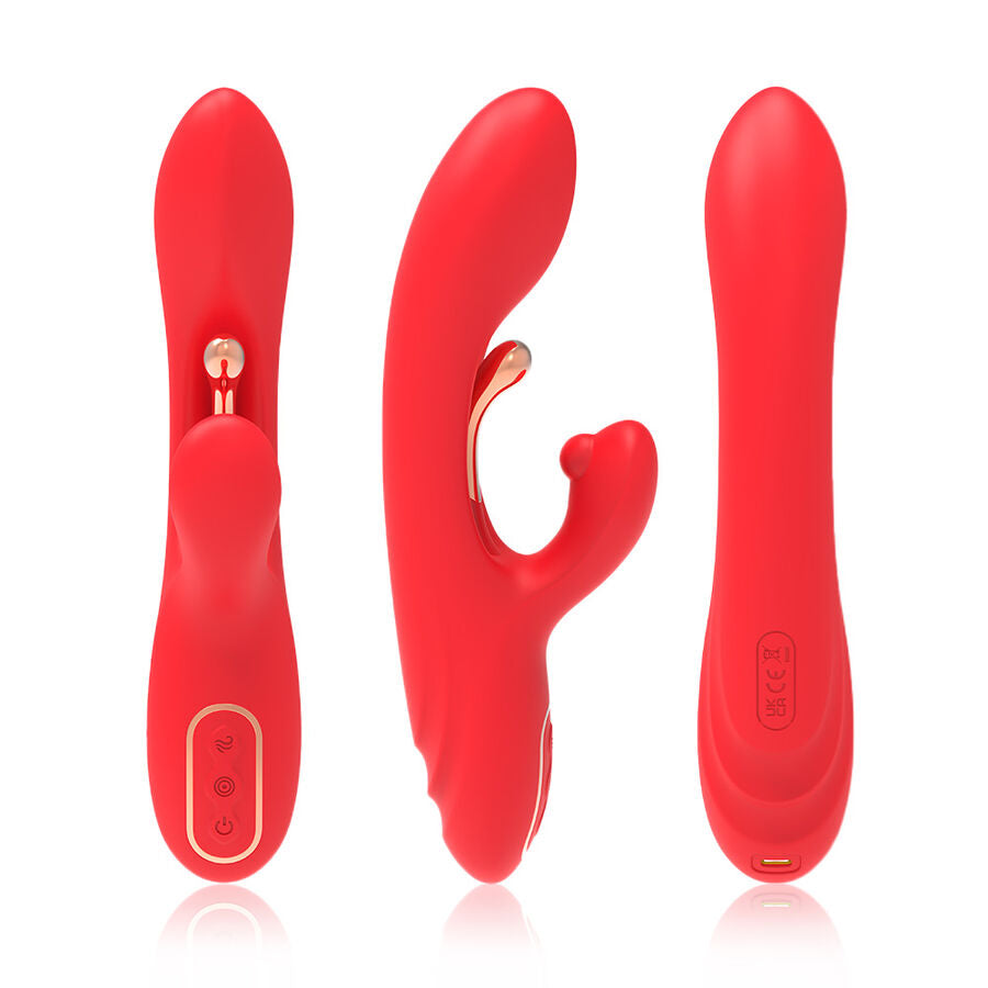 ARMONY - VIBRADOR ESTIMULADOR PUNTO G Y CLÍTORIS CON LENGUA OSCILANTE ROJO