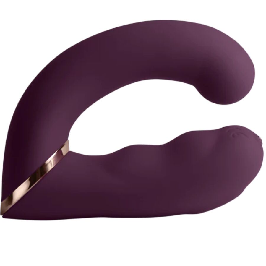 ROCKS- OFF - GEMINI VIBRADOR DUAL PUNTO G Y ESTIMULADOR CLÍTORIS MORADO