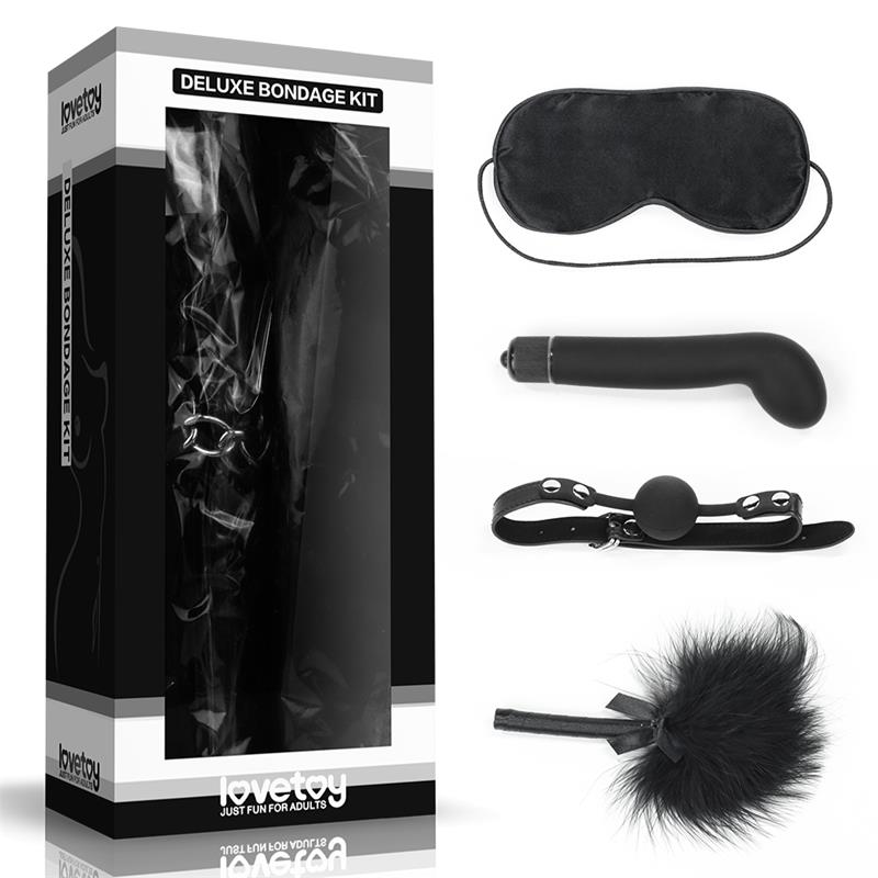 LOVETOY - KIT BONDAGE DELUXE CON VIBRADOR NEGRO