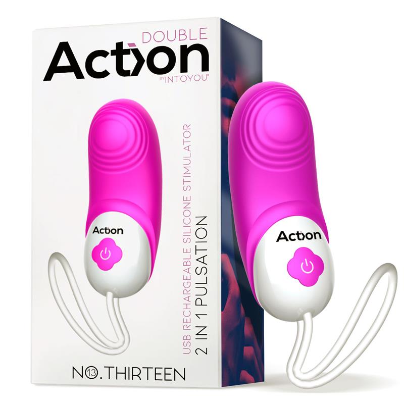ACTION - NO. THIRTEEN ESTIMULADOR 2 IN 1 CON VIBRACIÓN Y PULSACIÓN